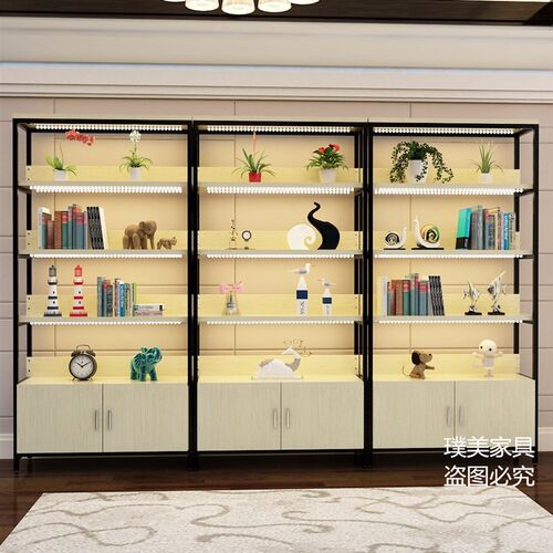 货架展示架组合化妆品展柜货柜陈列F柜置物架带门定做展示柜陈列