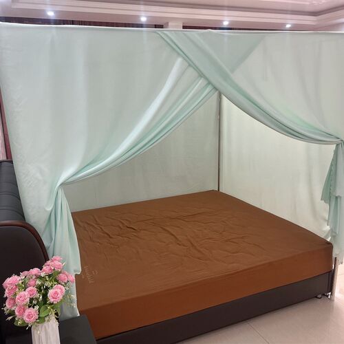 布蚊帐防尘d顶纹帐单开门床幔遮光保暖挡风加厚防寒孕妇家用1.51.