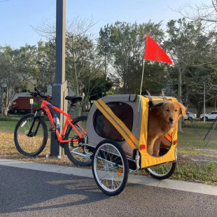 自行车推车宠物後推车单车狗推车摺叠户外骑行旅S行拖挂车骑车带