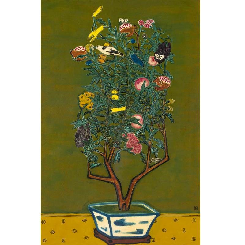 常玉《荷》中式装饰画挂画x客厅玄关饭厅背景墙壁画无框画芯