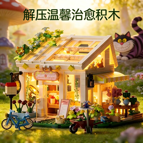 阳光花房街景系列拼装小屋拼插积木房子女孩系列女生儿童生日礼物