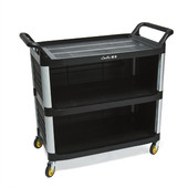 酒店收餐车收碗车带门带锁餐车三层推车多K功能塑料餐厅商用小推