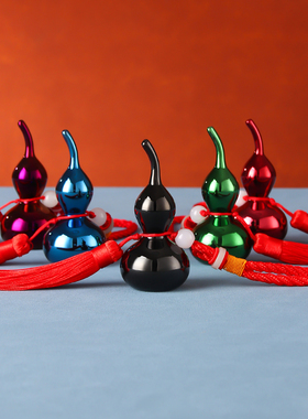 铜葫芦挂件黑色开口空心纯铜摆件客厅装饰工艺品办W公室吉祥挂饰