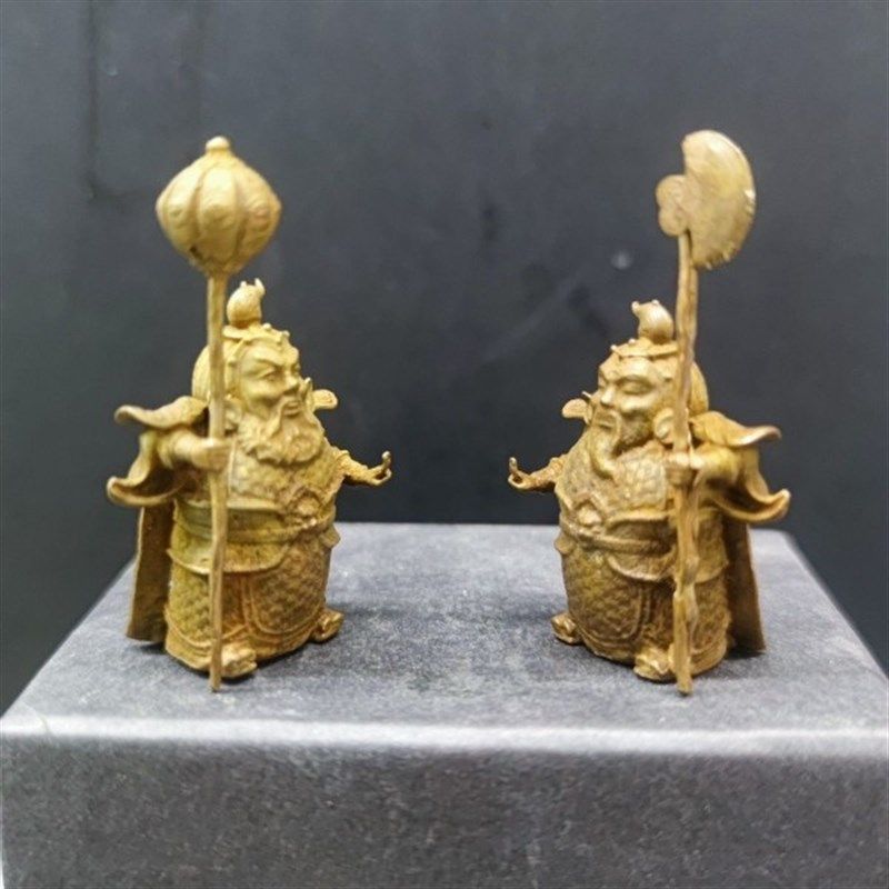 纯黄铜迷你哼哈二将小将军铠甲神话门神人物O车载摆件客厅书房摆,家居饰品,落地摆件,淘宝优惠券,粉丝福利购,淘宝优惠卷