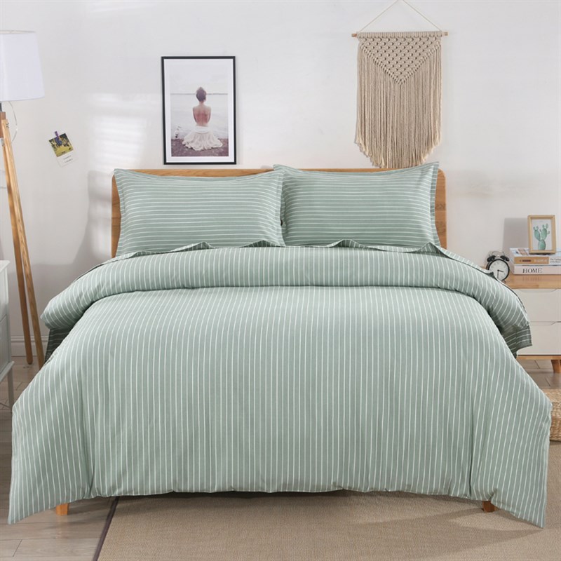 鲁居士 纯棉老粗布床单条纹加厚单件三四件套全棉双人1.X5m1.8米