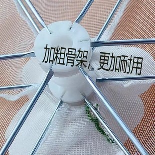 家用大圆桌菜罩特大号饭罩伞折叠防蚊虫食物罩轻 盖菜罩202g4新款