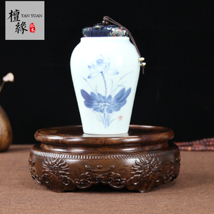 红木工艺品木雕底座黑枝木圆底座奇石底座木托S盆栽黑檀摆件底座