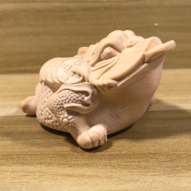 崖柏黄杨木雕三脚蟾蜍o三足金蟾实木质手把件家居送礼茶宠装饰摆