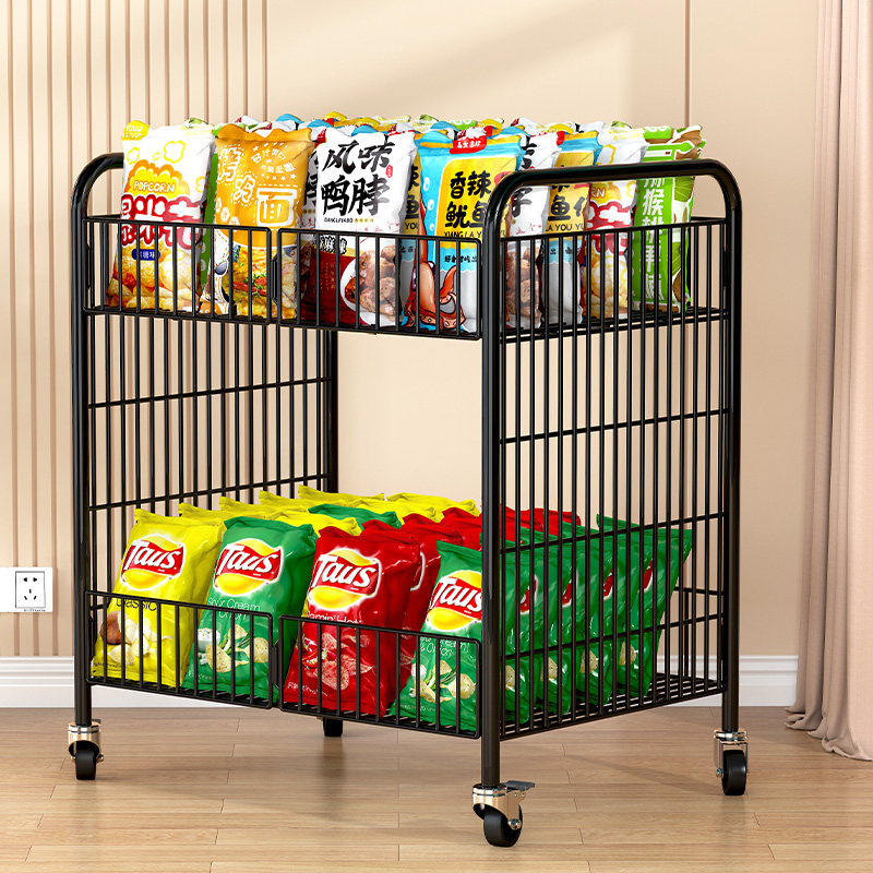 可折叠小推车置i物架零食架落地夜市移动带轮厨房收纳储物整理架