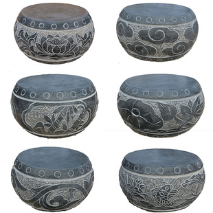 石雕柱墩仿古青石墩o子柱顶石柱础石开孔做旧石墩柱基石古建柱脚