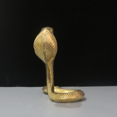 铜蛇摆件工艺品 金属纯铜眼镜蛇摆设 金蛇风水家S居办公室桌面装