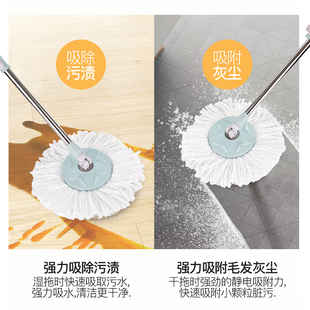 领导者旋转拖把桶免手洗干湿两用拖地家用懒O人拖布双驱动甩水墩