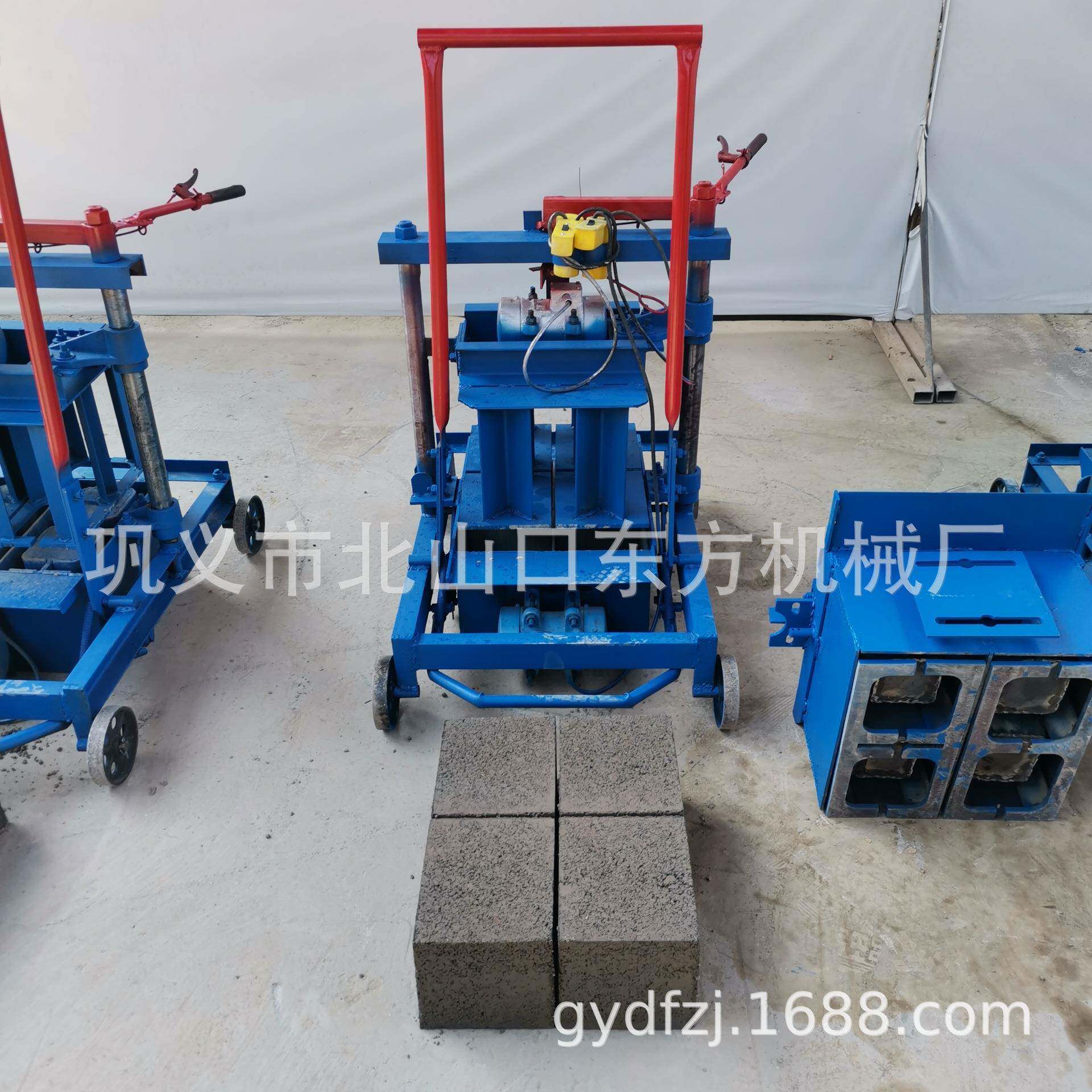 2-45小型移动200-200-200实心砖，两相电混凝土砌块水泥免烧砖机