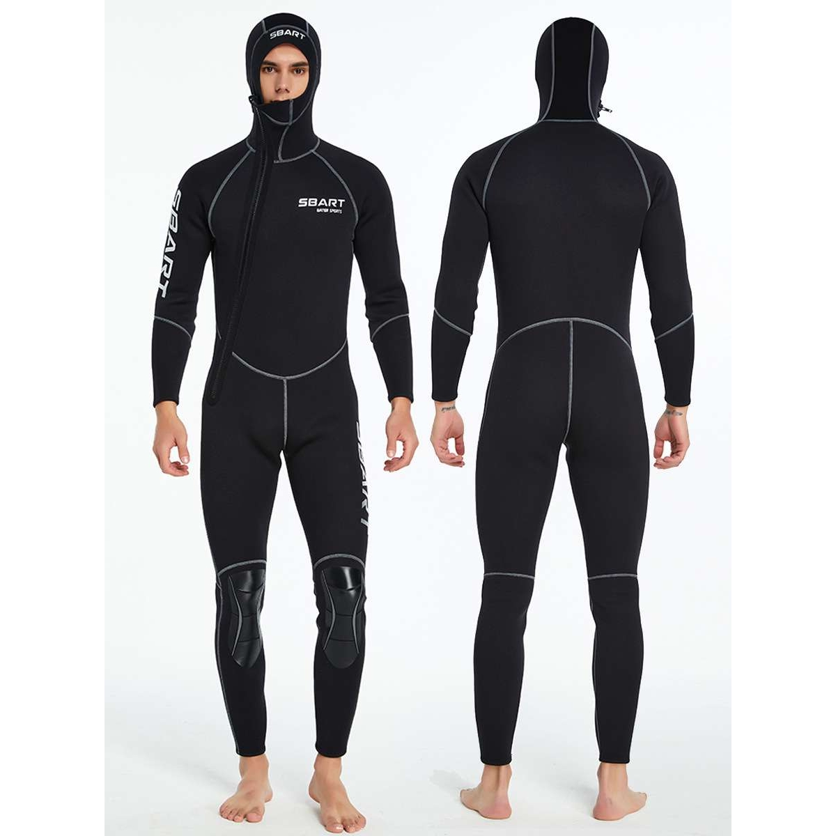 7MM潜水服男 加厚防水防寒冬季装备加绒保暖前拉链中性渔猎潜水服