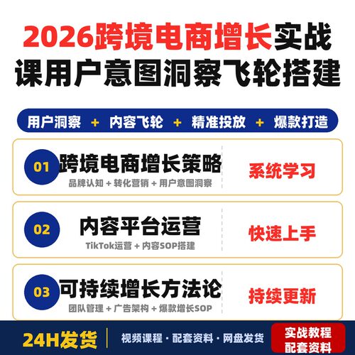 2026跨境电商增长实战课用户意图洞察内容飞轮搭建精准全套教程