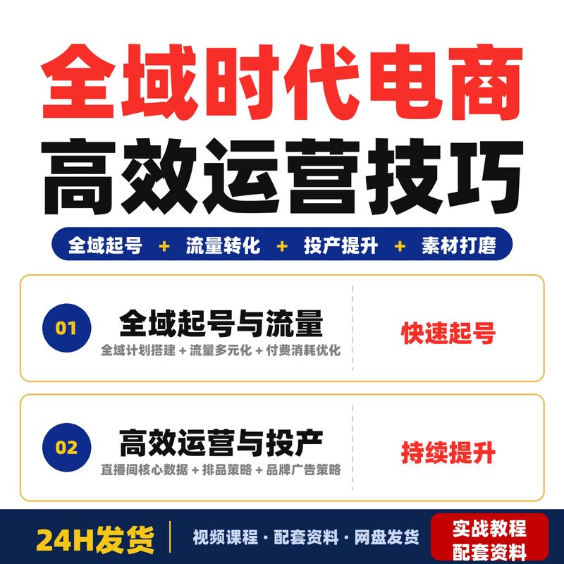 全域时代电商高效运营进阶课简单易学的全域投放实操技巧让完整版