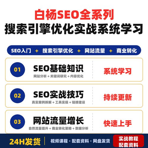 白杨SEO全系列课程从入门到精通的搜索引擎优化实战系统学习