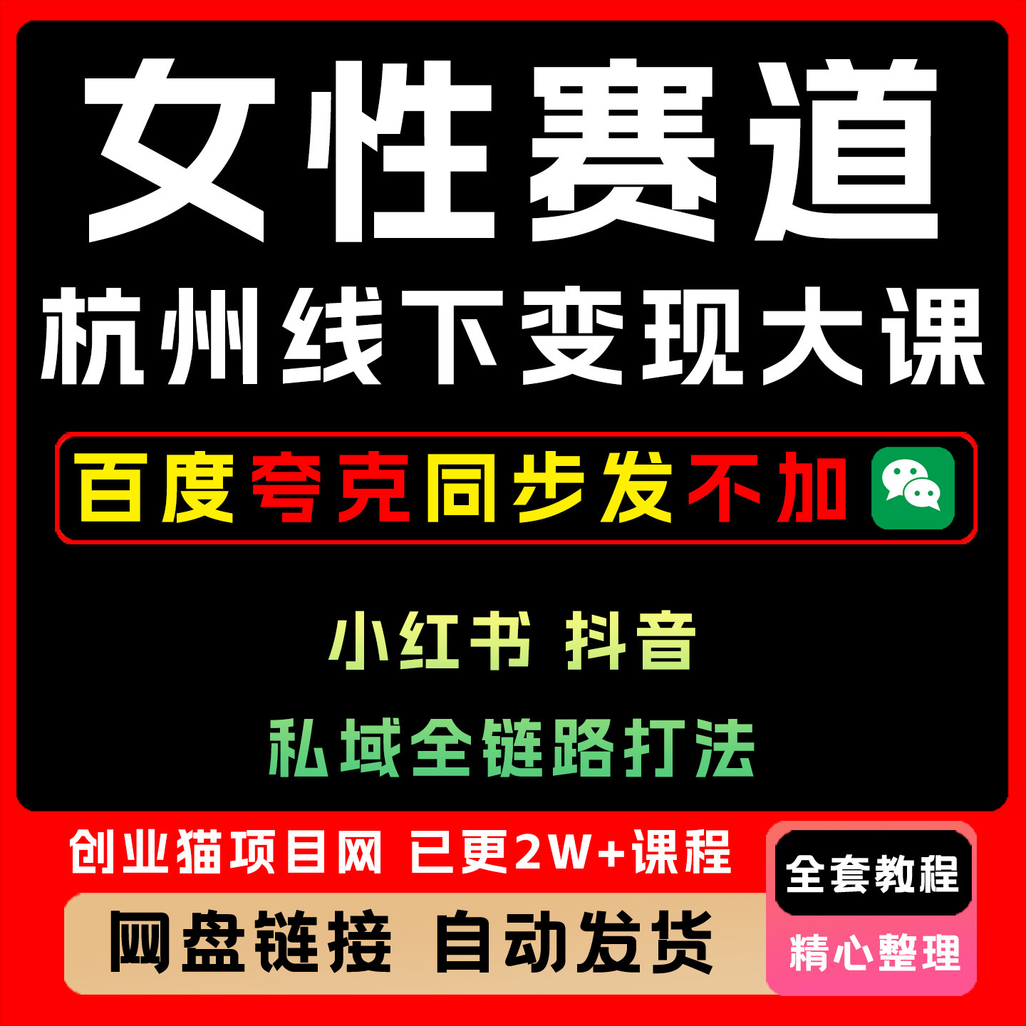 2025女性赛道变现大课杭州线下私域全链路打法视频精讲教学课程