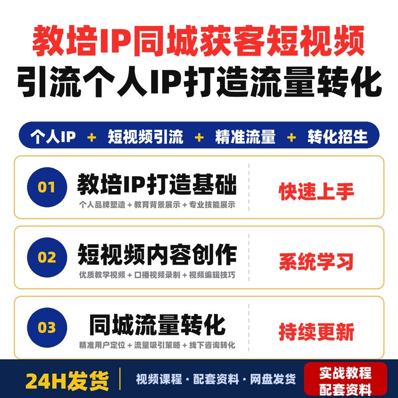 教培IP同城获客实战课短视频引流个人IP打造流量转化教培全套教程