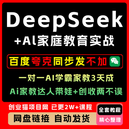 DeepSeek实战指南 国产AI大模型黄豆奶爸deepseek 精通视频教程