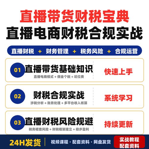 直播带货财税宝典直播电商财税合规实战指南主播老板运营必学