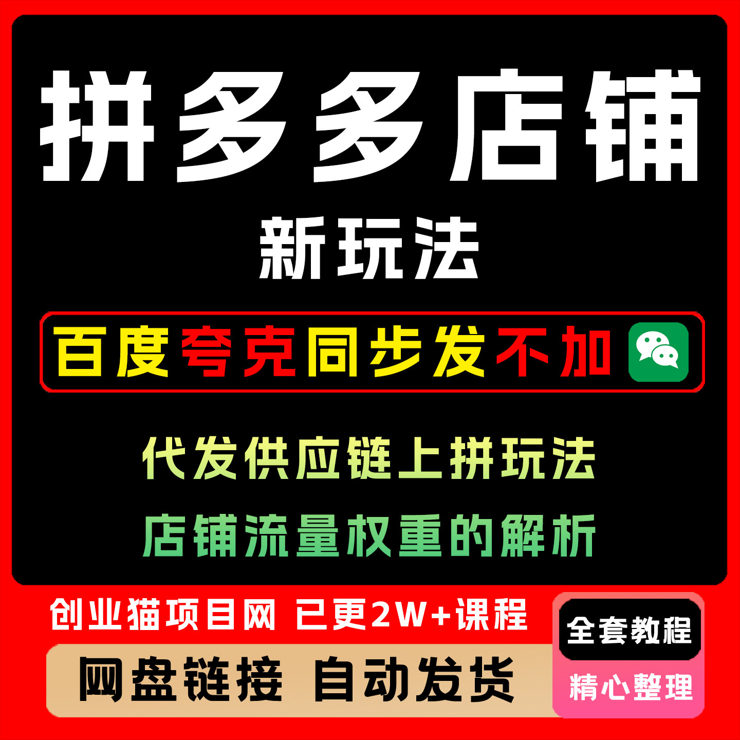 2025拼多多店铺新玩法代发供应链上拼玩法副业零基础运营教程