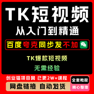 TK短视频从入门到精通学会制作TK爆款短视频
