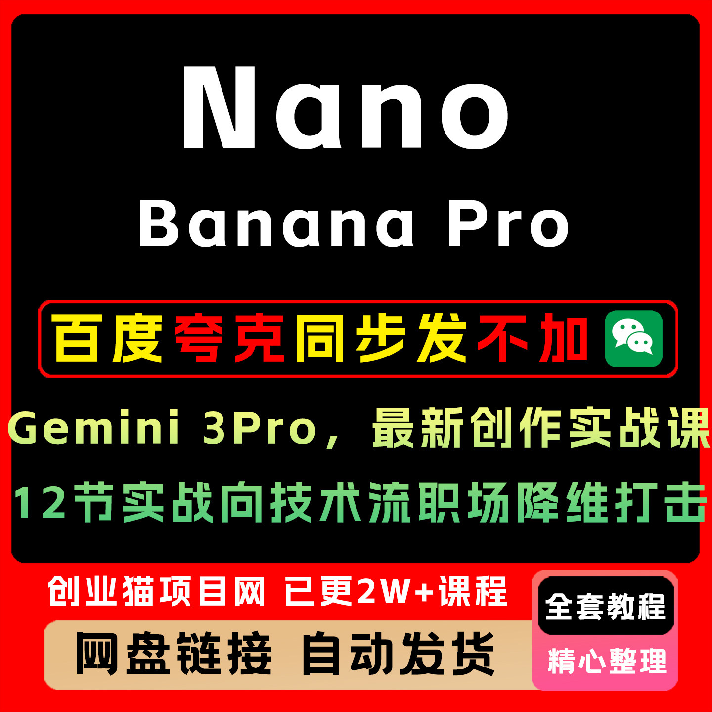 Nano Banana Pro Gemini 3Pro，全新创作实战课12节实战向技术流图片