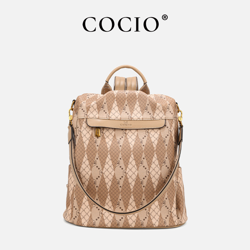 双肩背包女士出差旅游轻便小众设计时尚通勤大容量CC222