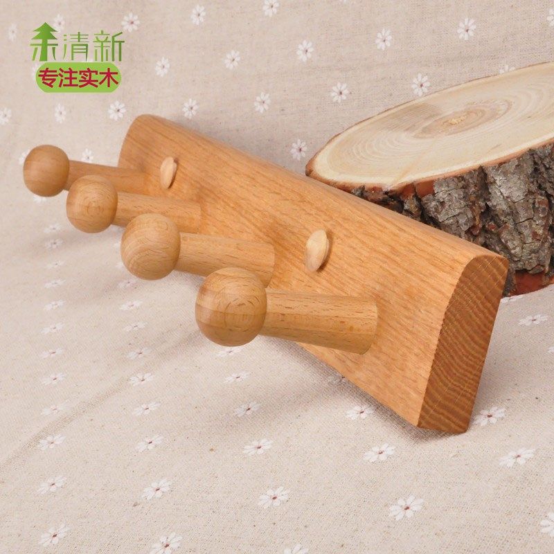 实木挂钩衣帽钩门后挂包钩红橡木挂衣钩玄关墙上墙壁挂