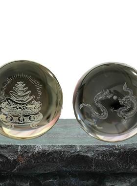 假山喷泉流水球鱼缸转运盘景玻璃珠水晶球