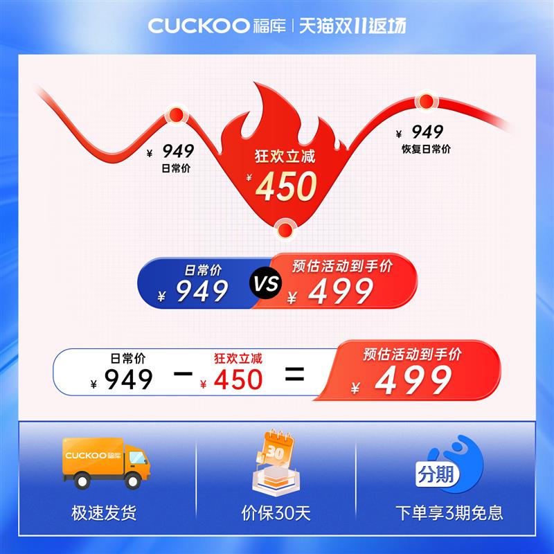 韩国福库用 智能预约电饭锅红色微电脑式