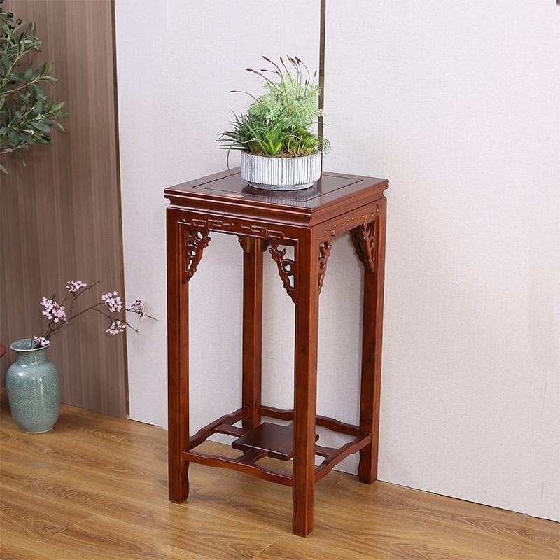 实木架仿红木盆景架榆木多层鱼缸架奇石工艺品底座架