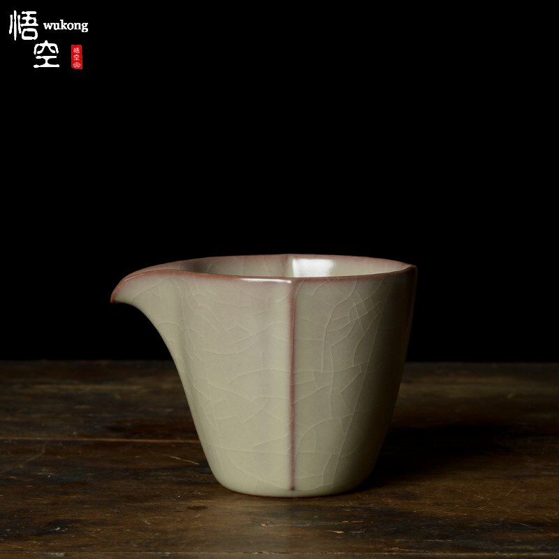 叶茂龙泉窑青瓷哥窑全手工公道杯大号功夫茶具分茶杯礼