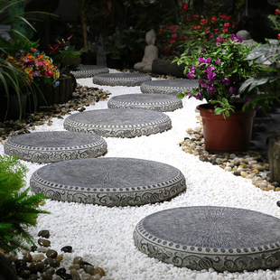 室外园别墅庭院布置铺路石落地 民宿小院复古汀步石踏脚石