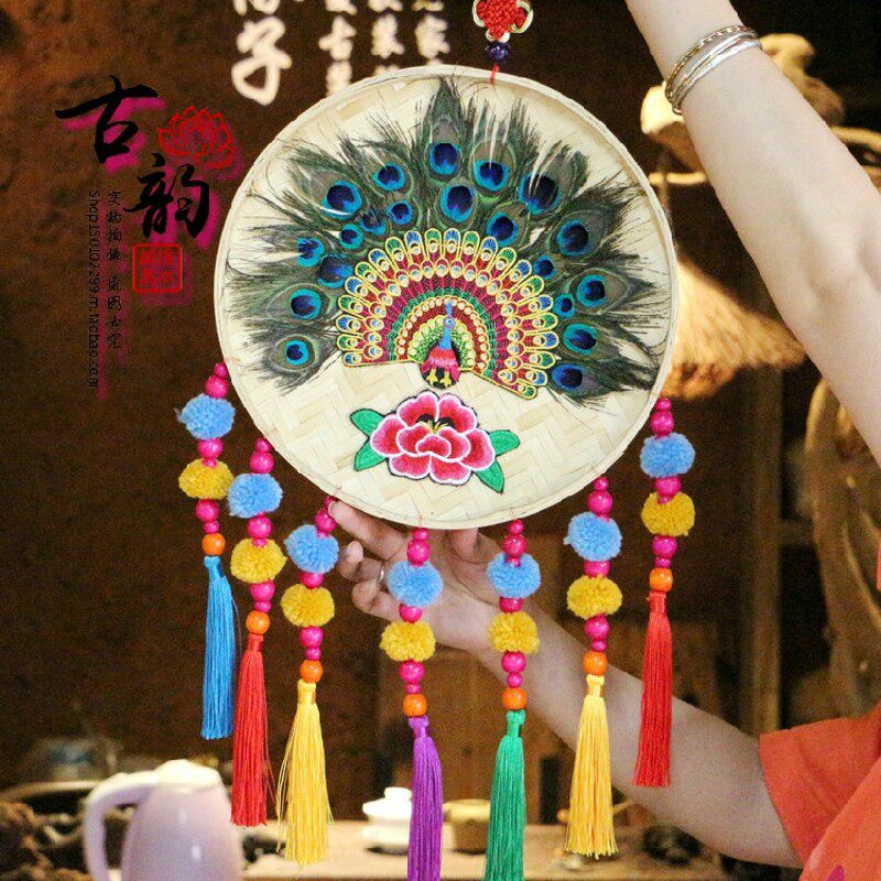 云南特色民族风竹编壁挂客厅家居儿童房间创意墙壁装饰挂饰