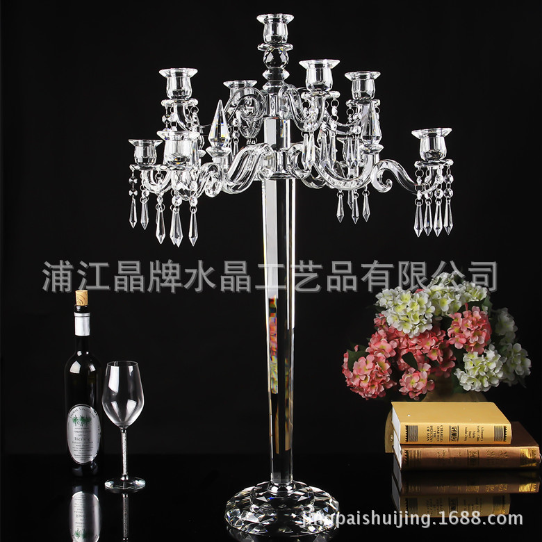 欧式复古婚庆用品蜡烛台创意水晶金箔烛台婚房布置装饰结婚摆件