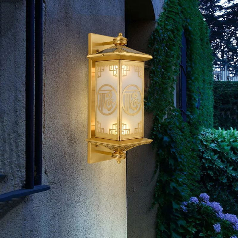 全铜新中式福字壁灯户外防水别墅豪宅酒店庭院墙壁门柱门口灯具