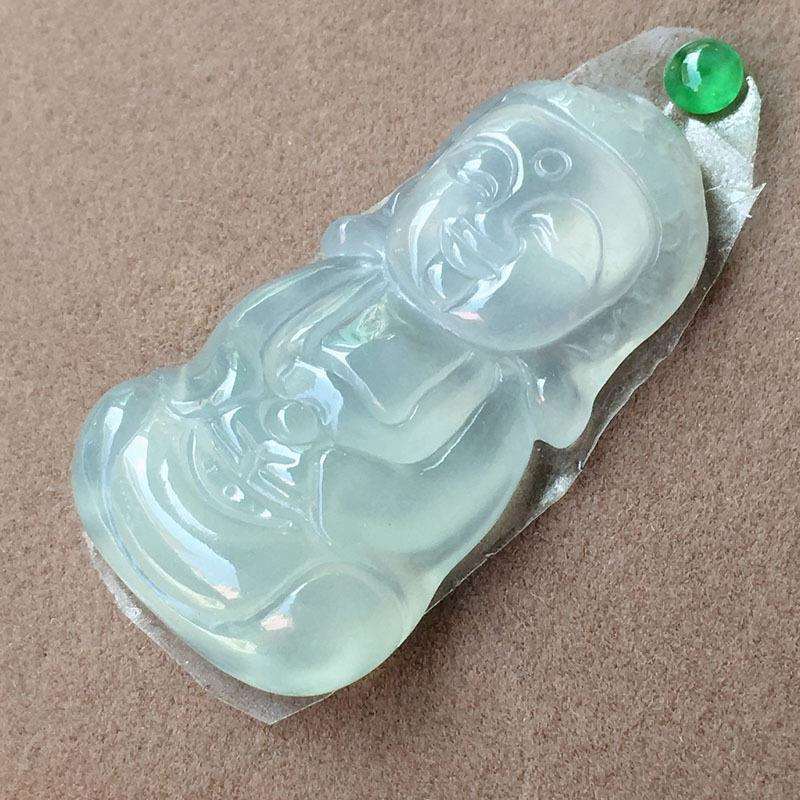 冰种宝宝佛,冰透,起光,干净,种老水润