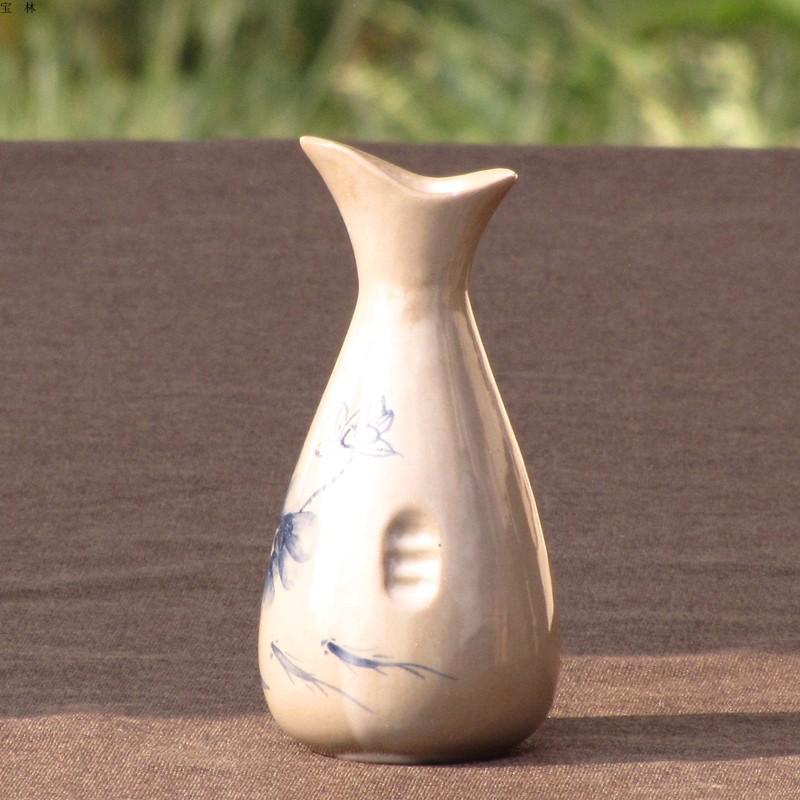 中式二两小酒壶温酒器手工陶瓶手绘青花酒器家用商用酒具热销款