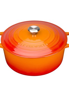 国内现货法国原装Le Creuset珐琅铸铁烧锅LC炖锅汤锅22cm橙色包邮