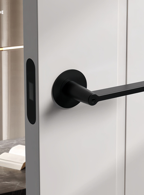 凌德极简卧室生态锁隐形门房门磁吸静音一字锁室内木门超薄门把手