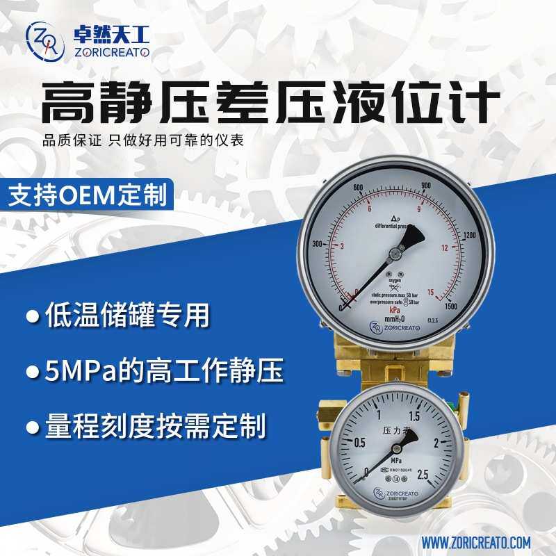高静压压差表液化气低温储罐过滤器专用不锈钢双膜片包邮水位计