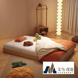 地台床橡木地板床无床头单人床榻榻米卧室宝宝婴儿实木儿童床