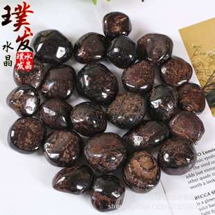 天然石榴石滚石 石榴石大颗粒裸石摆件 鱼缸石景观装饰 跨境商品