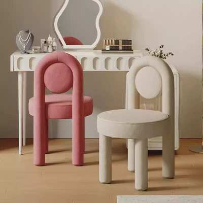 jaden奶油风简约化妆凳网红ins咖啡厅洽谈椅北欧轻奢家用梳妆椅子