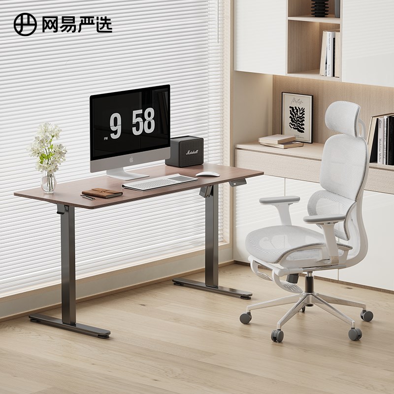 网易严选双电机电动升降桌人体工学电脑椅【小蛮腰S9pro+升降桌】