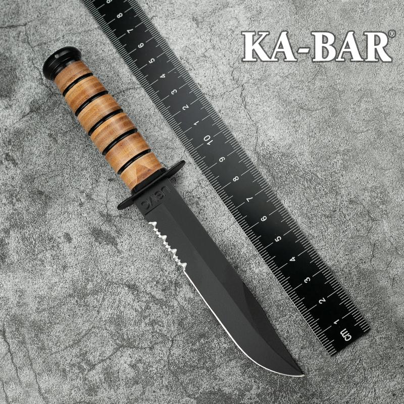美国进口正品KA-BAR卡巴1218军迷经典战术野营装备高碳钢户外直刀