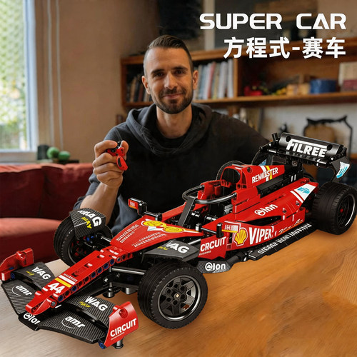 F1方程式控拼装积木6-12岁拼图玩具男孩遥控汽车礼物赛车儿童节日
