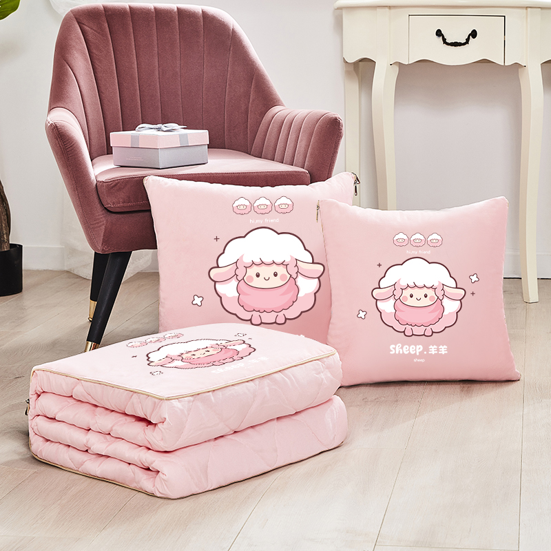 12生肖抱枕被子两用午睡毯子二合一纯棉空调被车载靠枕可定制图案